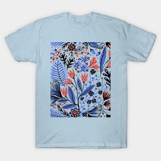 Multicolor flowers and leaves of mother nature T-Shirt